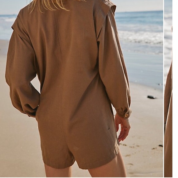 Free People Leyla Romper in  Otter size small NWT - Picture 2 of 10